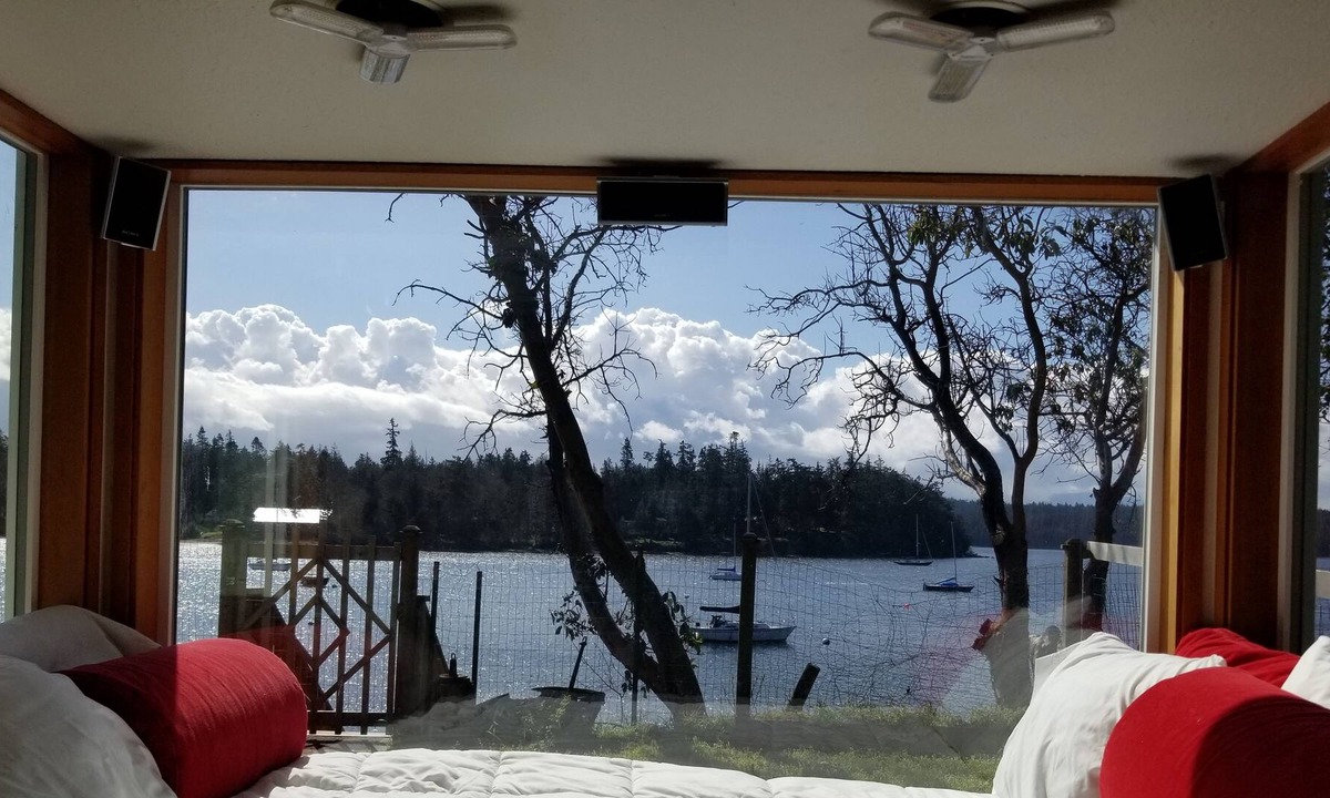 Marrowstone Hostel | Daybed with bay view on 3 sides