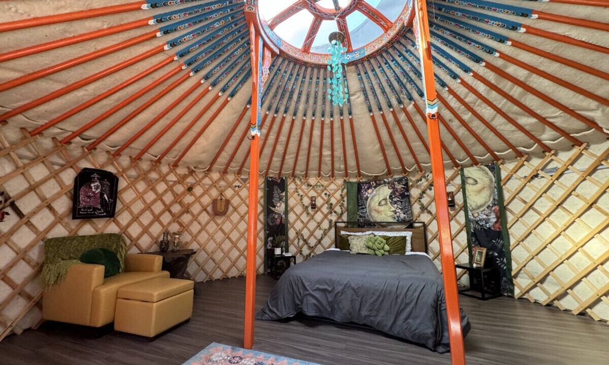 Buckley RV Rental | Gaia Yurt · Most Secluded · Forest Glamping · Sleeps 3 · Hot Tub