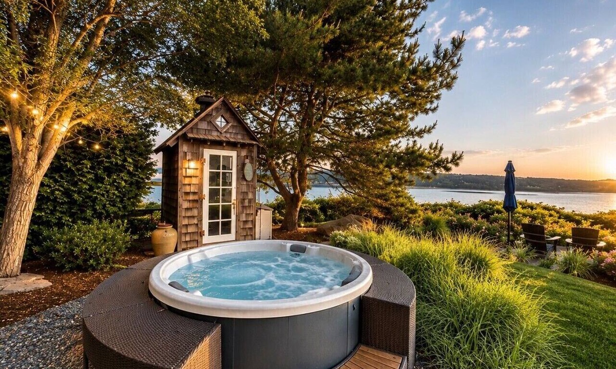 Langley House | Langley Waterfront Oasis with Hot Tub
