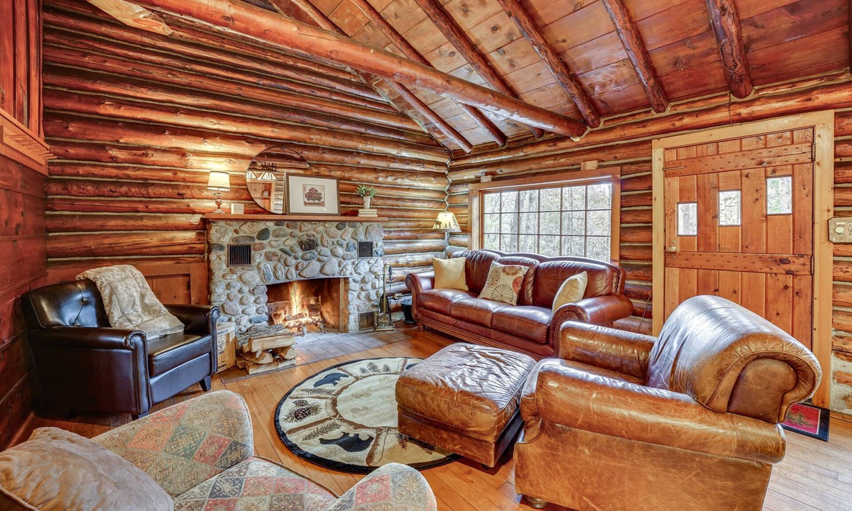 Mason County Cabin | Michigan Log Cabin w/Pere Marquette River Views