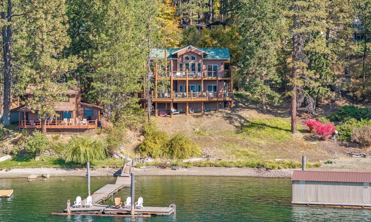 Rockford Bay House | New Listing! The Ultimate CDA Lakehouse | Views, Private Dock & Decks