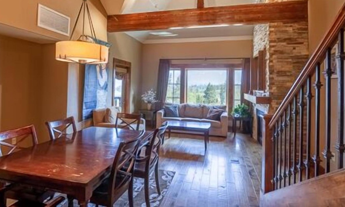 Tamarack Condo | Private Balcony | Stunning Wood Accented Living Room | Walk-in Shower and Deep Soaker Tub