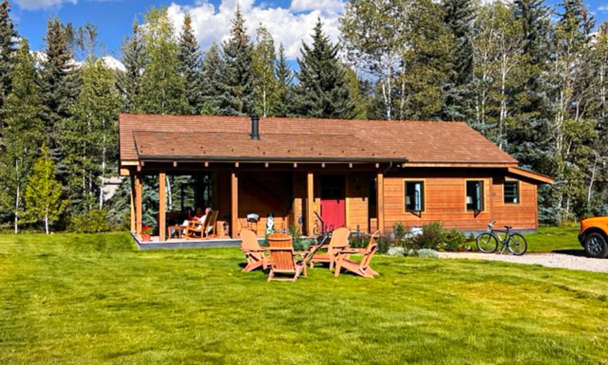 Sun Valley House | Riverside cabin with mountain views, fireplace, covered patio, firepit, & W/D