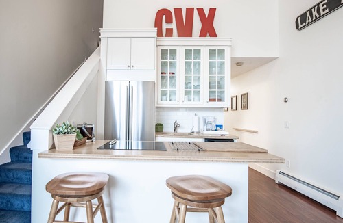 Charlevoix Condo | 205 Pointes North | Downtown Charlevoix | Indoor/Outdoor Pool | Balcony