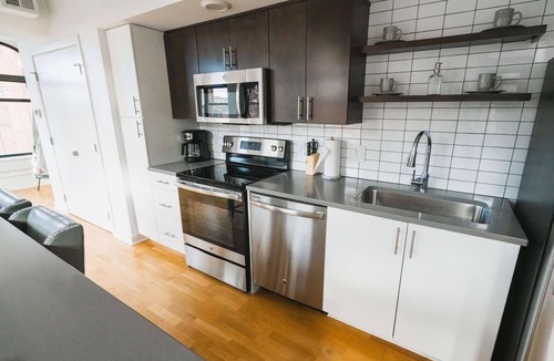 Old Market Apartment | A historic beautifully detailed suite, 1,300 square foot, corner loft in the heart of the Old Market