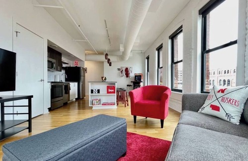Old Market Apartment | A historic Husker themed, 1,300 square foot loft in the heart of the Old Market