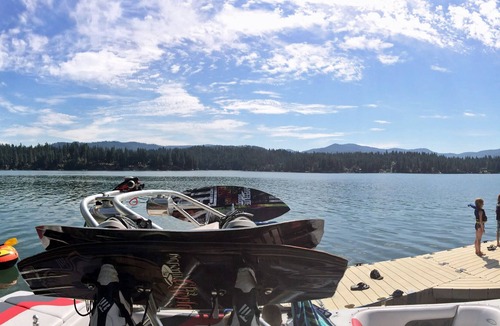 Hayden Lake Cabin | BOATDOCK W/2 SLIPS,WATER TRAMPOLINE, FLOATING ISLAND,SHUFFLEBOARD,GAMEROOM