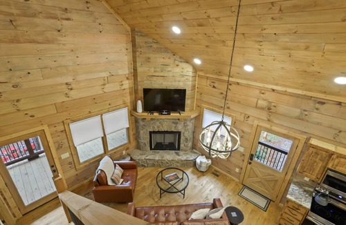 Blue Ridge Cabin | Cabin in the Trees Overlooking Stocked Trout Stream. Hot tub and Fire pit.