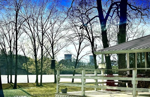 Wright House | Cabin sits in the back of a wild pecan grove over looking the Arkansas River