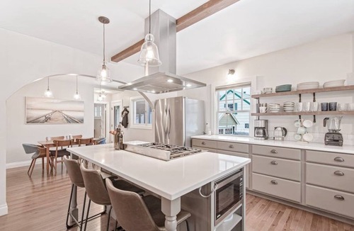 Sandpoint House | Centrally-Located Upscale House with Free WiFi, Porch & Oversized Fenced Yard