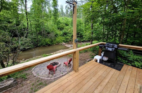 Purlear Cabin | Cool A-Frame on Creek in Purlear, North Carolina