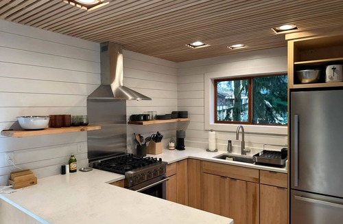 Skykomish Cabin | Cozy Nordic style cabin with cedar barrel hot tub