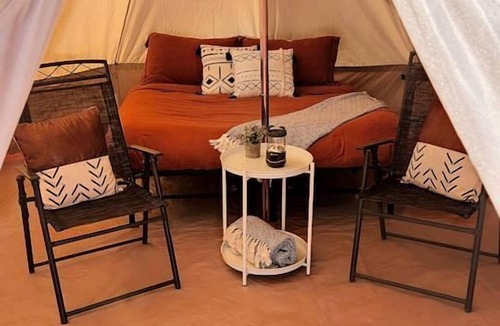Moab RV Rental | Cozy Romantic Glamping Tent on Secluded Ranch with Breathtaking Night Sky Views in Moab, Utah