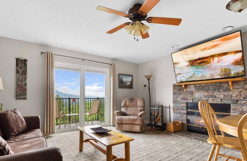 Gatlinburg Condo | Deer Ridge D201 | Fireplace, Balcony, Resort Pool