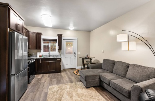 West Yellowstone Apartment | Discover The Yellowstone Hideaway Unit C, a cozy 2-bed retreat just 1 minute from Yellowstone!