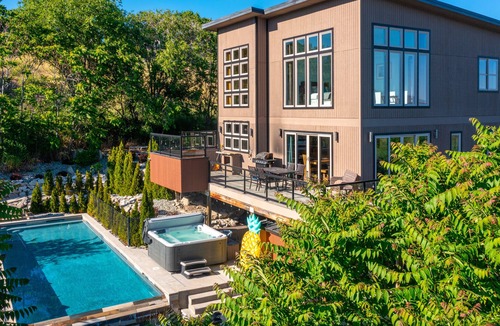 Manson House | Lake views, private hot tub and pool and close to town - pet friendly
