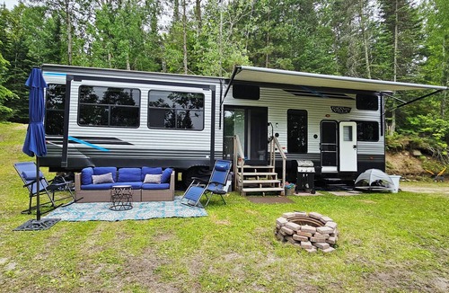 Waubun House | Lakefront Glamping Tiny Home near Itasca State Park|dog|fire-pit|gas grill|wifi