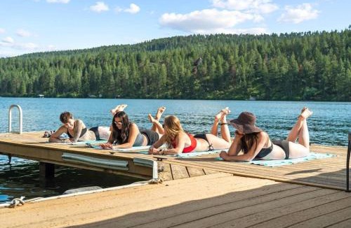 Nine Mile Falls House | Luxe Lake Home Hot Tub Private Dock Beach