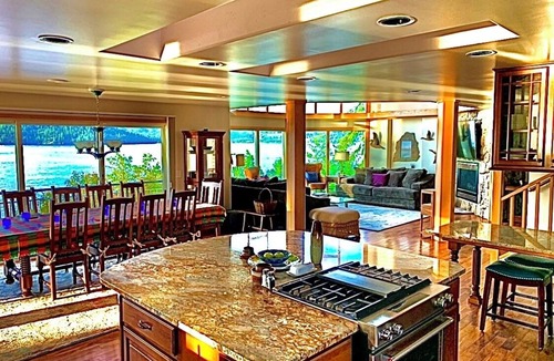 Coeur d'Alene Villa | +Luxury Lakefront for 12+ Private Beach & Dock, GameRoom, Indoor Koi Pond!
