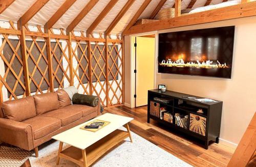 Carson Other | Modern Luxury Yurt with Firepit Table & Skylit Dome near Carson, Washington