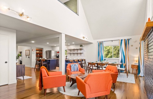 Post Falls House | Modern mountain home with deck, games, W/D, & AC - dogs ok