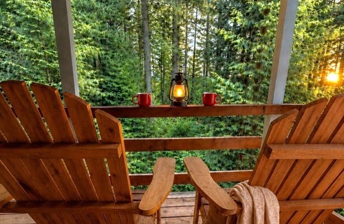 Sequim Cabin | Mountain Forest Cabin Near Olympic NP Wildlife EV Deck