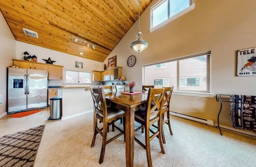 Big Sky Condo | Mountain-view gem with fireplace, garage, washer/dryer & alfresco dining