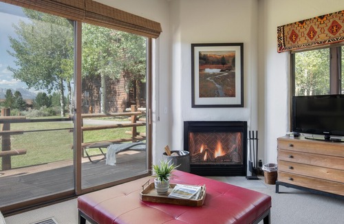 Spring Creek Ranch Condo | Outpost: Harvest Dance 3177 - Pool Access, Fireplace and Teton Views!