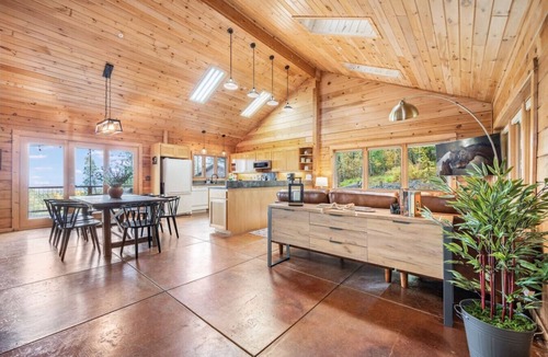 Port Angeles Cabin | Private, ocean view cabin next to ONP; hot tub/game-room
