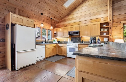 Port Angeles Cabin | Private, ocean view cabin next to ONP; hot tub/game-room
