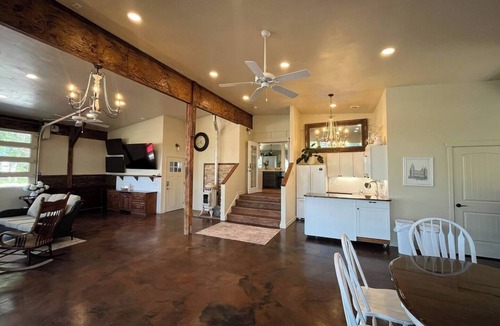 Nampa House | Red Roof Farmhouse large gathering space sleeps 27+ hot tub treehouse