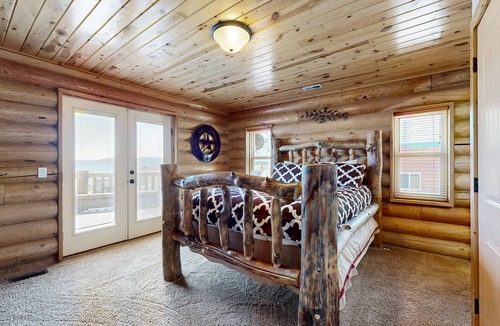 Harbor Village Cabin | Rustic Bear Lake cabin with endless views, deck & tables, fireplace, internet