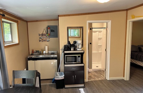Sand Creek Cabin | Rustic cabins in secluded campground with lake access and woods to wander in.