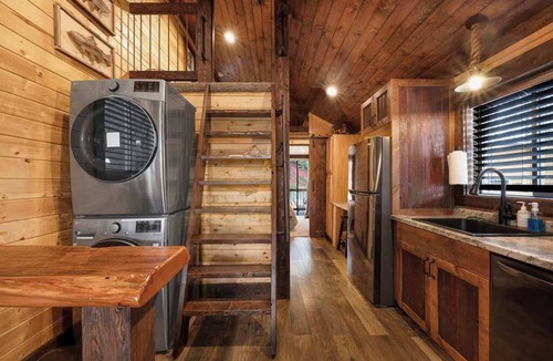 Island Park Apartment | Rustic Tiny Cabin Near YNP | King Loft | The Grizz