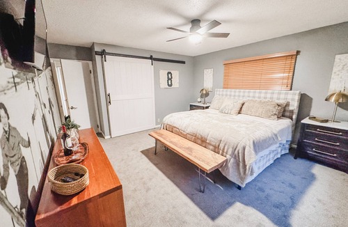 Thompsonville Cabin | SAUNA & Riverfront, 3-bed 2-bath, 175 ft on Betsie River, 1 mile to Crystal Mtn