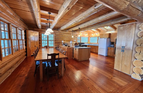 Cedarville House | Spacious and secluded lakefront! Modern log home on Lake Huron