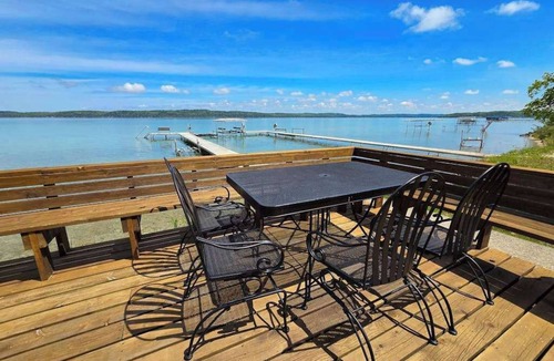 Frankfort House | Spacious vacation gem on Crystal Lake w/gas fireplace, WiFi, central AC, firepit