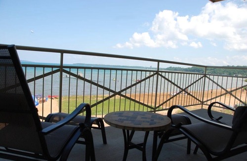 Traverse City Condo | Suite with direct view of Grand Traverse Bay