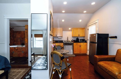 Historic Railroad District Apartment | Swank Suites- Top Floor + Private Patio