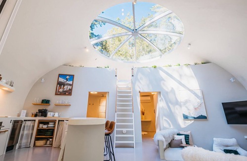 Glacier Cabin | The Skyview Dome with a hot tub and sauna