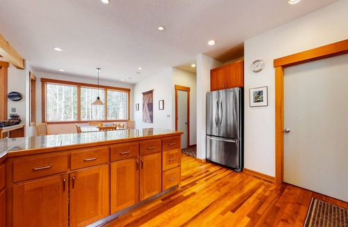 Black Butte Ranch House | Tree-lined home with private hot tub, resort pools, hot tubs, & gym