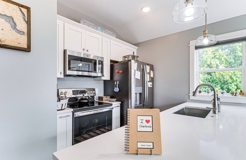 Charlevoix Apartment | Walk to Dtwn: Charlevoix Condo w/Fireplace