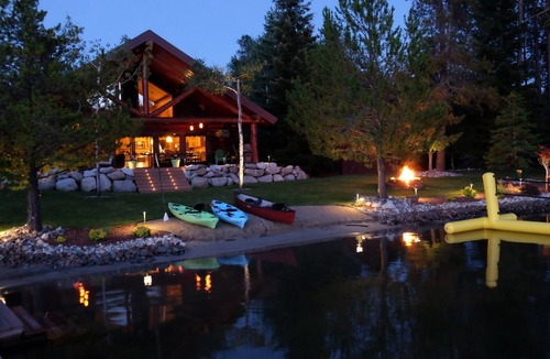 Sagle House | Waterfront Log Home | Private Dock | Expansive Beautiful Yard and Gardens