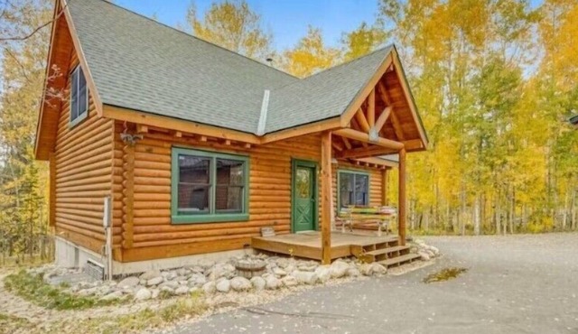 Authentic log cabin, large yard, private HT