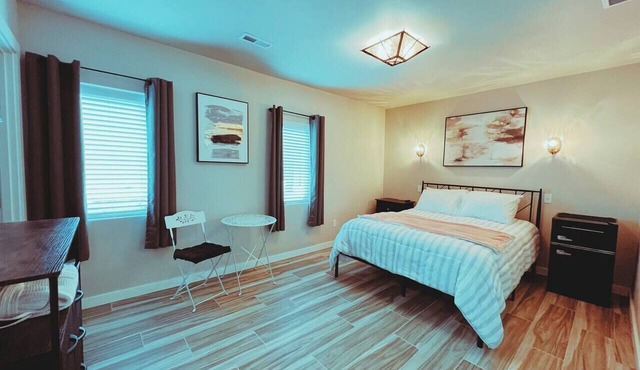 By lakes walk to bar coffee food
