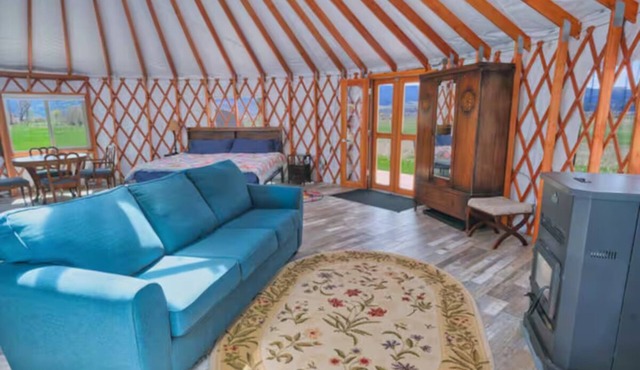 Enchanting yurt in secluded mountain view setting