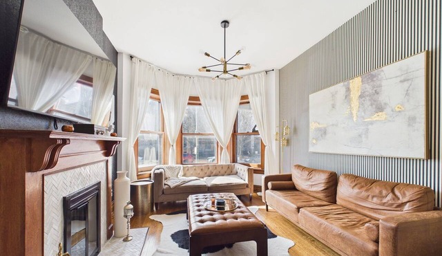 Expertly designed 5BR Art Deco duplex with garage.