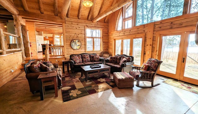 Fish Hook River Log Home w/Theater & Dock!