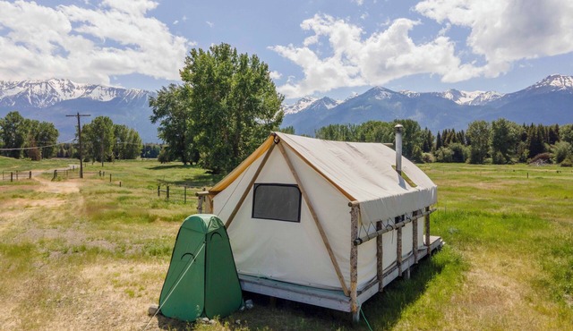 Glamping Tent on the Evans Farm near Joseph, Oregon.