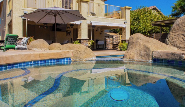Group-Ready Glendale Oasis w/Pool Grotto + Slide in Glendale